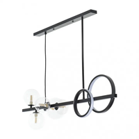 Черен винтидж полилей LED  18W 3000K + 5xG9