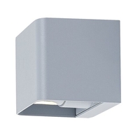 Елегантен квадратен LED аплик Hallstatt в стилен сив цвят – модерно фасадно осветление 10W