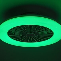 Мултифункционален LED таванен плафон с вентилатор, RGB и звезден ефект