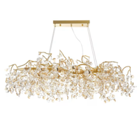 Луксозен кристален полилей в злато с 10 Х E14