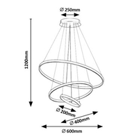Модерен LED полилей 90W – златен метал и бял силикон с дистанционно управление