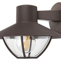 Елегантен външен аплик Almada E27 – стилно фасадно осветление в кафяв цвят с IP44 защита