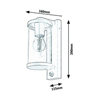 Модерен външен аплик със сензор Silistra – 1 Х Е27, IP44 в антрацитен цвят