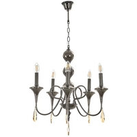 Елегантен класически полилей от черен метал – 5xE14