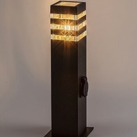 Градински стълб Ankara с вграден контакт – модерно външно осветление E27, IP44