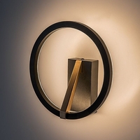 Модерен LED аплик черен/златен, 8W, топла светлина 3000K