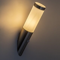 Модерен външен аплик Inox Torch E27 със сензор за движение – стилно фасадно осветление с IP44 защита