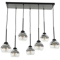 Луксозен полилей E27 – черно и хром осветително тяло с 7 светлоизточника