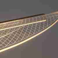 Модерен LED висящ полилей 32W матирано златенметал ,акрил и топла светлина 3000K