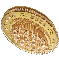 Луксозен златен полилей с LED, RGB и Bluetooth – 8xE27, метал и кристал