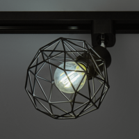 Черен релсов спот – 1xE14, подвижно тяло, елегантен модерен дизайн