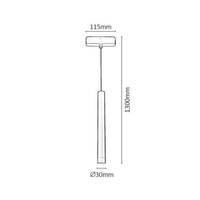 Смарт LED висящо релсово осветление – 5W, регулируема цветна температура 2700–5500K, Wi-Fi, черено
