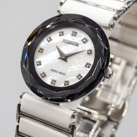 Jowissa Faced Sapphire Crystal White Ceramic