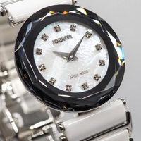 Jowissa Faced Sapphire Crystal White Ceramic