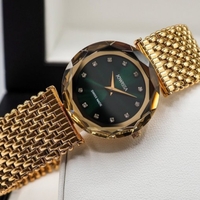 Jowissa Faced Sapphire Crystal Gold/Green
