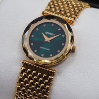 Jowissa Faced Sapphire Crystal Gold/Green