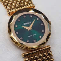 Jowissa Faced Sapphire Crystal Gold/Green
