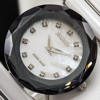 Jowissa Faced Sapphire Crystal White Ceramic