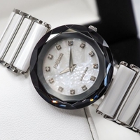 Jowissa Faced Sapphire Crystal White Ceramic