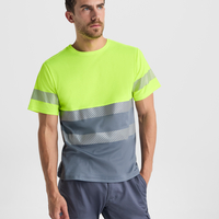 Двуцветна високовидима светлоотразителна тениска