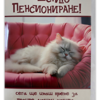 Забавна картичка за пенсиониране с плик
