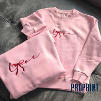 Комплект суичъри „Мама и дъщеря“ – LOVE бродерия с панделка