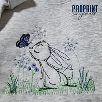 Дамски суичър с бродерия зайче и пеперуда