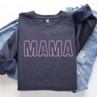 Суичър MAMA с бродерия в елегантен стил дантела