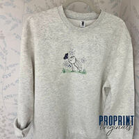 Дамски суичър с бродерия зайче и пеперуда