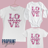 Комплект Тениски „Мама и аз“ LOVE с принт розови кристали