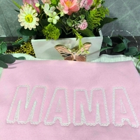 Суичър MAMA с бродерия в елегантен стил дантела