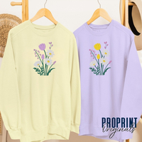 Spring Flowers Embroidered Sweatshirt