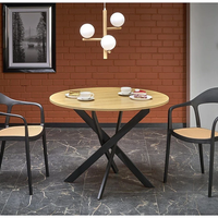 Трапезна маса EDGAR кръгла - златен дъб/черно