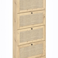 Шкаф за обувки с 4 врати 80/166 артисан/рафия