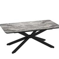 Трапезна маса MONA разтегателна - черен мрамор/черно