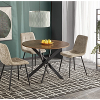 Трапезна маса EDGAR кръгла - орех/черно