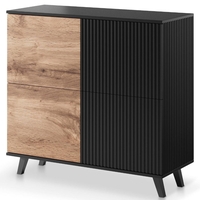 Комод RANDOM KM-2 дъб вотан/черно