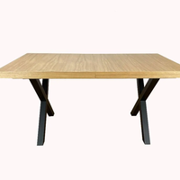 Трапезна маса XARIS разтегателна - дъб хикори натур/черно