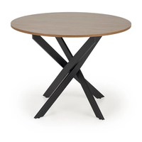 Трапезна маса EDGAR кръгла - орех/черно