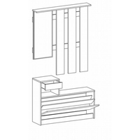 Портманто ORION дъб барок/бяло мат