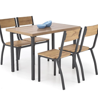 Комплект MILTON маса с 4 стола - натурално/черно