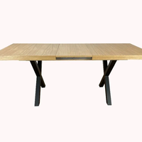 Трапезна маса XARIS разтегателна - дъб хикори натур/черно