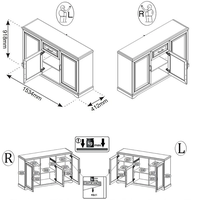 Скрин RIVA KOM 3D1S - бяло/дъб харбор