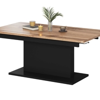 Холна маса BUSETTI - разтегателна - дъб вотан/черно мат