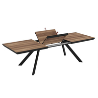 Трапезна маса CORIN  разтегателна - орех/черно