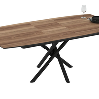 Трапезна маса KATRIN разтегателна - орех/черно