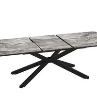 Трапезна маса MONA разтегателна - черен мрамор/черно