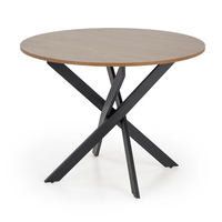 Трапезна маса EDGAR кръгла - орех/черно