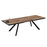 Трапезна маса CORIN  разтегателна - орех/черно