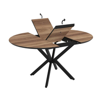 Трапезна маса DOBOK разтегателна - орех/черно